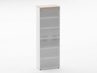 Шкаф 5 широкий закрытый, 4 стеклянные двери Дека 10.23.171 Туя/Белый / Deka