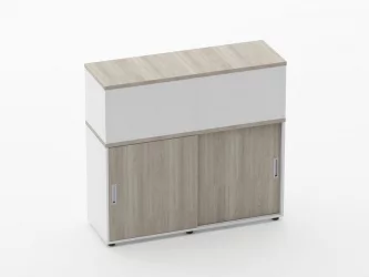 Тумба комбинированная высокая для рабочего модуля Deka 9.04.125 Дуб Сантана светлый/Белый
