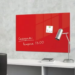 Доска магнитно-маркерная стеклянная BRAUBERG 40х60 см Красная