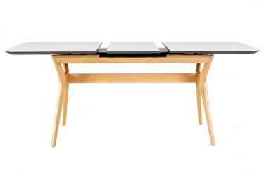 Стол раскладной Нарвик Glass 140-180 Automatic Natur/Light matte glass