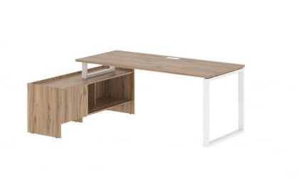 Стол с тумбой EDIS EQCT 19814 Дуб Денвер светлый Белый