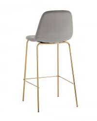 Стул барный Валенсия SN золотые ножки велюр Серый