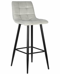 Стул барный DOBRIN NICOLE (черные матовые ножки, светло-серый велюр (108-52))