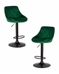 Стул барный DOBRIN LOGAN BLACK (зеленый велюр (MJ9-88)) 2 шт