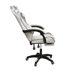 Кресло 1208, замша, цвет бело-серый с массажем, арт 1208-White-Grey