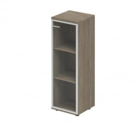 Шкаф средний со стеклом, задняя стенка ХДФ (правый) Wing WN.802.OD.AL.R Дуб темный