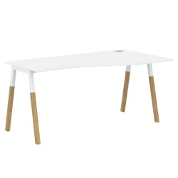 Стол эргономичный правый Forta FCT 1567 R Белый премиум Дуб Гамильтон