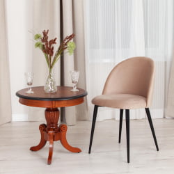 Стул MONRO (mod. 710) ткань/металл, 56х51х80 см, высота до сиденья 47 см, бежевый barkhat 5/черный