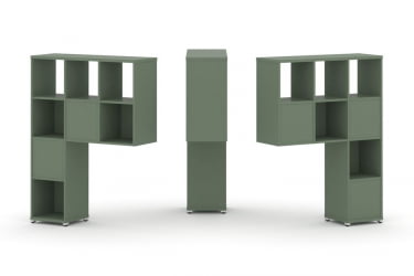 Надставка на стол высокая двухсторонняя + задняя стенка (5 шт.) CONCEPT CN.DNV-003 Кобо Белый металл