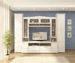 Шкаф-пенал с колоннами (левый/правый) Венеция 32.19 Сосна Астрид Ваниль