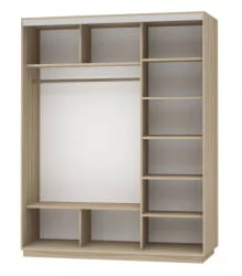 Белый шкаф-купе с зеркалом Экспресс Медиум-1 1800х2200х Белый снег / 1800х2200h