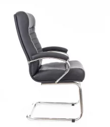 Кресло для посетителей Еверпроф Орион CФ Кожа Черный / Everprof Orion CF