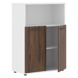 Шкаф с глухими малыми дверьми EDIS EMCS 85.3 Дуб Денвер темный Мокко Белый