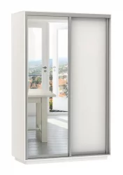 Шкаф купе 2-ух дверный Экспресс Хит Медиум Белый снег