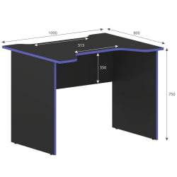 Геймерский стол SKILLL SKL 100CA антрацит/синий