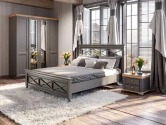 Спальный гарнитур Амели №12 Оникс серый