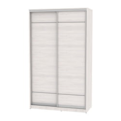 Шкаф-купе белый лдсп B-220х135х60-3(ЯАС-D7D7)