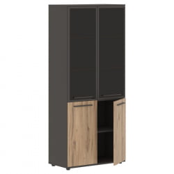 Шкаф комбинированный  с дверьми в металлической раме EDIS EHCS 85.7 Дуб Денвер светлый Мокко Мокко
