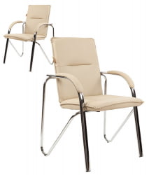 Комплект офисных кресел CHAIRMAN 851 экокожа Бежевый