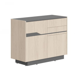 Комод с распашной дверью и 4 ящиками Line СФ-572102 Дуб светлый Черный графит