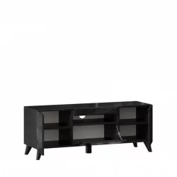 ТВ тумба Бруклин 1200 с опорами Черный глянец