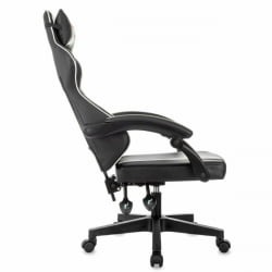 Кресло компьютерное BRABIX Shooter GM-123, 2 подушки, экокожа, черное/белое