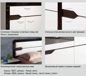 Комплект мебели для детской Ронда №2 Венге Белый глянец