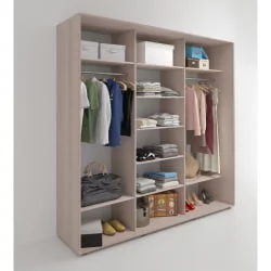 Трехстворчатый шкаф Акцент-Дуэт КВ 1500х600 Ясень шимо светлый