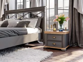 Тумба прикроватная Амели ЛД 642.390.000 Оникс серый