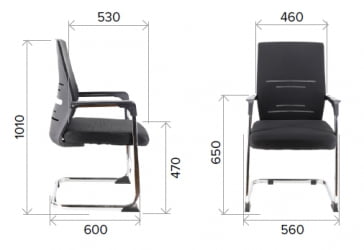 Кресло для посетителей Everprof Visit Сетка Черный