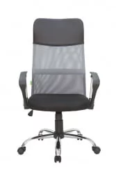 Кресло оператора Riva 8074 подголовник-экокожа Черный-серый