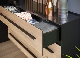 Тумба комбинированная с зеркалом Неаполь ЛД 134.080.000 Черный Дуб Золотой