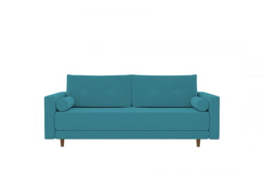 Диван прямой Санднес (Berhouse) Цвет фасада: Азур велюр; Тип: Прямой; Материал фасада: Металл/Велюр