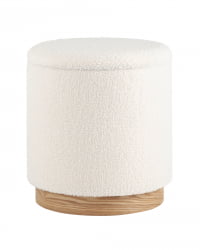 Пуф с ящиком Холли L Тедди белый