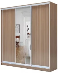 Шкаф-купе 3 двери с зеркалом Хит-24-20-151 Ясень шимо темный