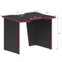 Компьютерный стол с надстройкой SKILLL SKL 100CB антрацит/красный