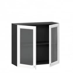 Шкаф кухонный 800 со стеклом Джулия ЛД 284.360.000.065 Черный Белый