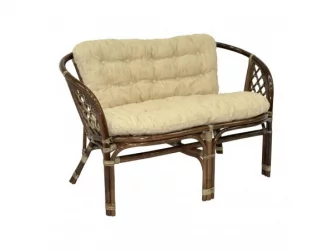 Диван Багама 2х местный, подушки светлые Bahama7 орех матовый