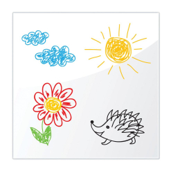 Доска магнитно-маркерная стеклянная BRAUBERG 45х45 см Белая