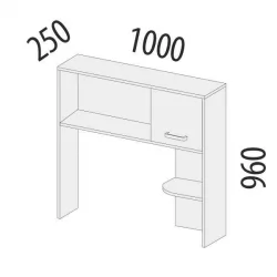 Надстройка Эверест 500.20 Дуб Кронберг/Белый шпон/Плаза Стоун