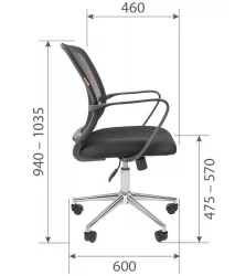 Кресло для оператора Chairman 698 chrome TW Черное