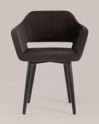 Стул с подлокотниками Саймон велюр Темно-коричневый