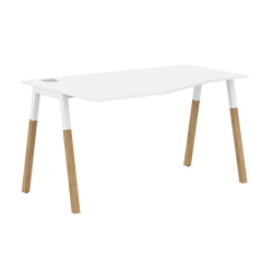 Стол эргономичный левый Forta FCT 1367 L Белый премиум Дуб Гамильтон