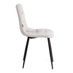 Стул CHILLY (mod. JSC-220) Велюр/металл , 44,5х52,5х88 см, Light grey (светло-серый) HLR14 / черный