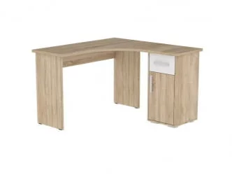 Компьютерный стол с ящиками Лайт 1 модуль 03 Дуб сонома/Белый