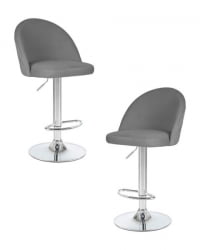 Стул барный DOBRIN MILANA (серый велюр (MJ9-75)) 2 шт