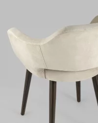 Стул с подлокотниками Саймон велюр Бежевый