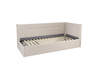 Кровать  0.9 Альба (Тахта) КМ.T-16 крем (велюр)