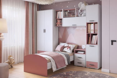 Кровать детская Лило, ясень анкор светлый/пепельная роза