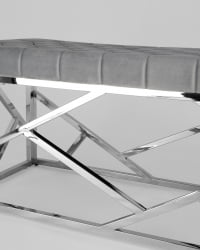 Банкетка АРТ ДЕКО велюр Серый